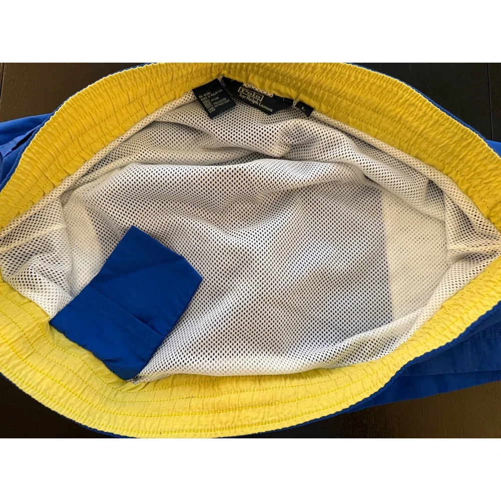 Ralph Lauren Swim Trunks Mens L Blue Mesh Lined‎ Board Shorts Beach Resortwear